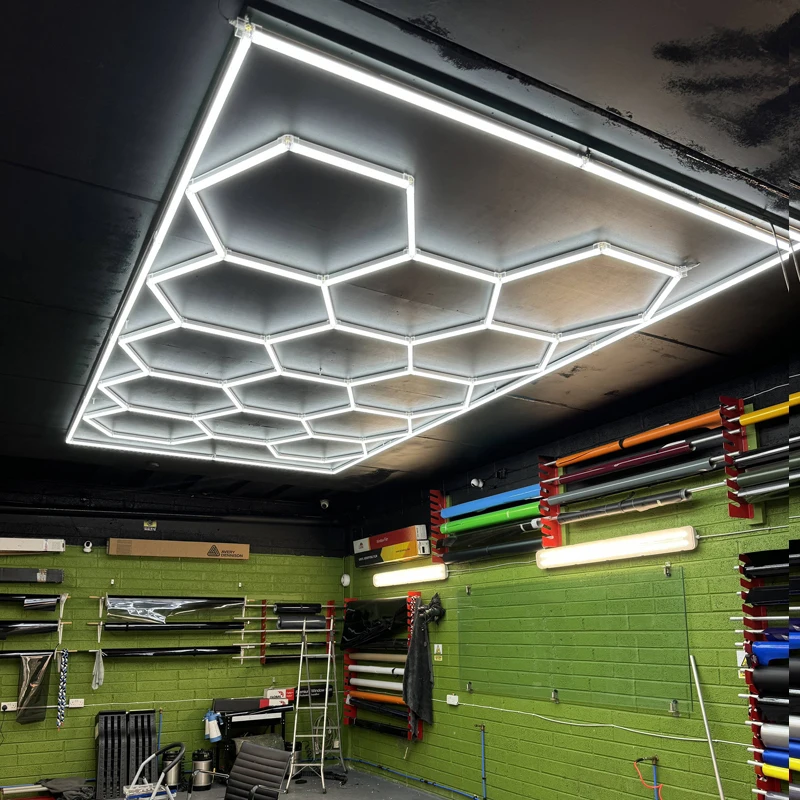 Barbershop car showroom bee lamp bien  honeycomb led beauty detail light wash  3 pin hexagon working light inspection detailing