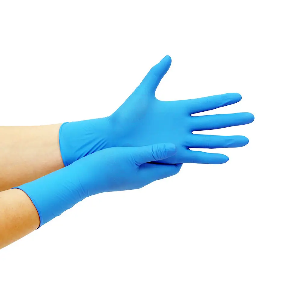 Factory Price Blue Pure Nitrile Rubber Gloves Kitchen Lab Blue Nitrile Rubber Gloves