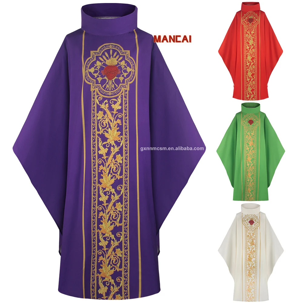 Church Priest Religion Gown Robe Anime Costume Chasuble Medieval  Long Halloween Celebrants Chasuble Mass Vestments Robe