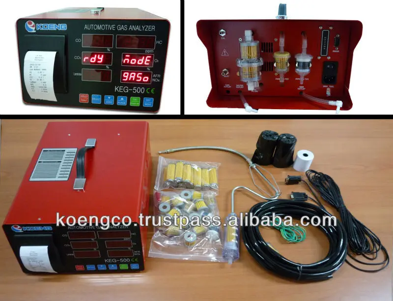 Портативный Автомобильный анализатор выхлопных газов KOENG KEG-500, 4 анализатор газа, высокое качество, Сделано в Корее