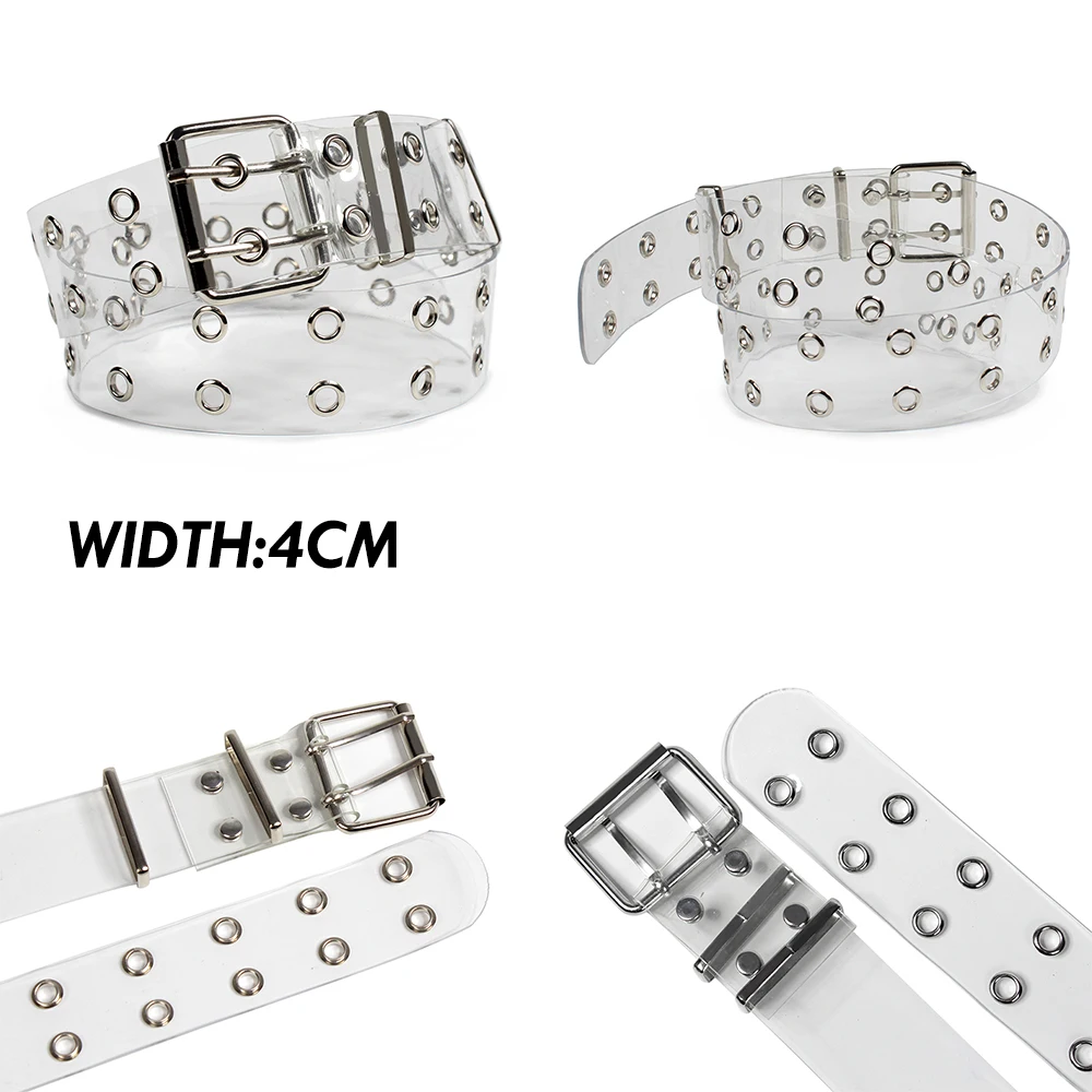 BSCI certificate Factory Selling No Hole Circular Buckle Fashion PVC Smooth Wide Lady Belt