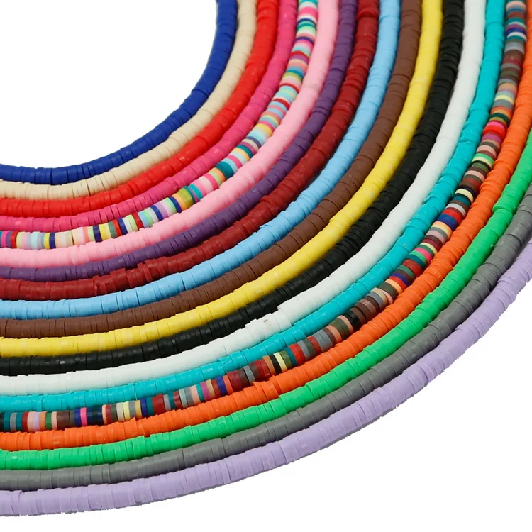 3mm 4mm 5mm 6mm Vinyl Heishi Polymer Clay Beads Chip Disk Loose Spacer Beads For Handmade DIY Jewelry Necklace Bracelet Making