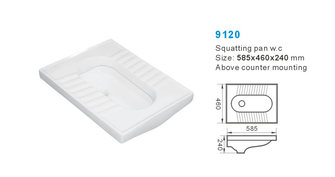 Squat Pans Supplies Comfortable Sanitary Ware Porcelain Eastern Style Pans Wash Down Water Closet Squatting Pans