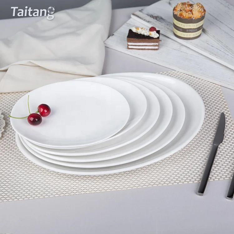 White Ceramic Fish Plates Restaurant Oval Plate Ceramic
