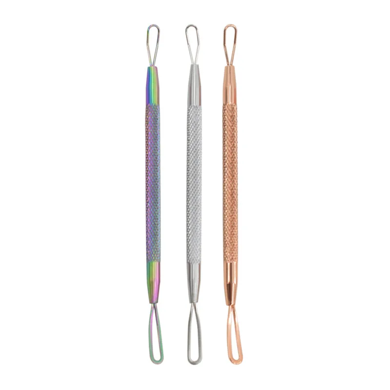 Нержавеющая сталь двойная головка для удаления порошка акне игла прыщей и костюм ухода за лицом лечение