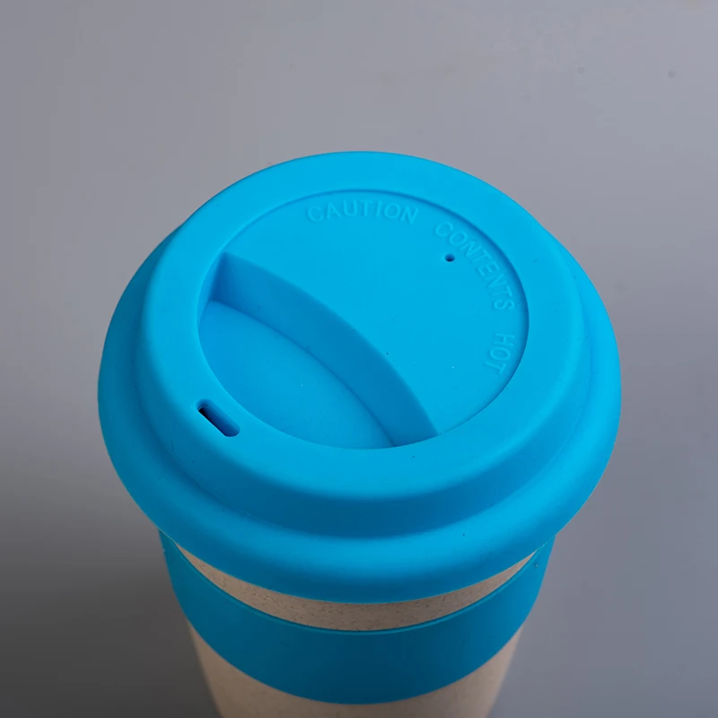 350ml Wheat Straw Cellulose Made Leak Proof Plastic Mini Coffee Mug with lid