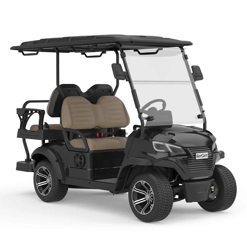 Customized Latest Original Design Luxury Golf Cart 72V Lithium Baterry Ac Motor 5Kw C2+2 4 Seater Club Car Hunting Cart