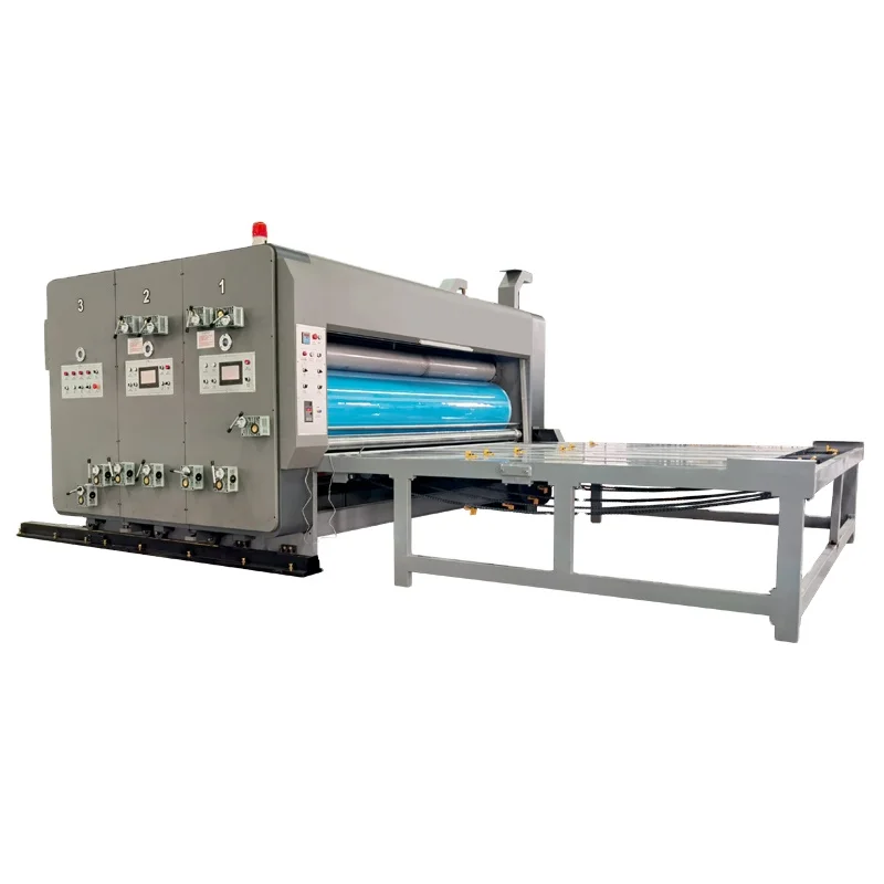 Chain Paper Feeding Corrugating Carton Boxes Printing Die Cutting Machine With Slotting Knives