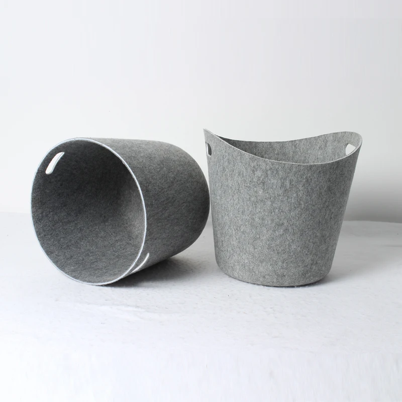 Home storage & organization non-woven fabric and recycled plastic bottles made felt clothes laundry basket Blue