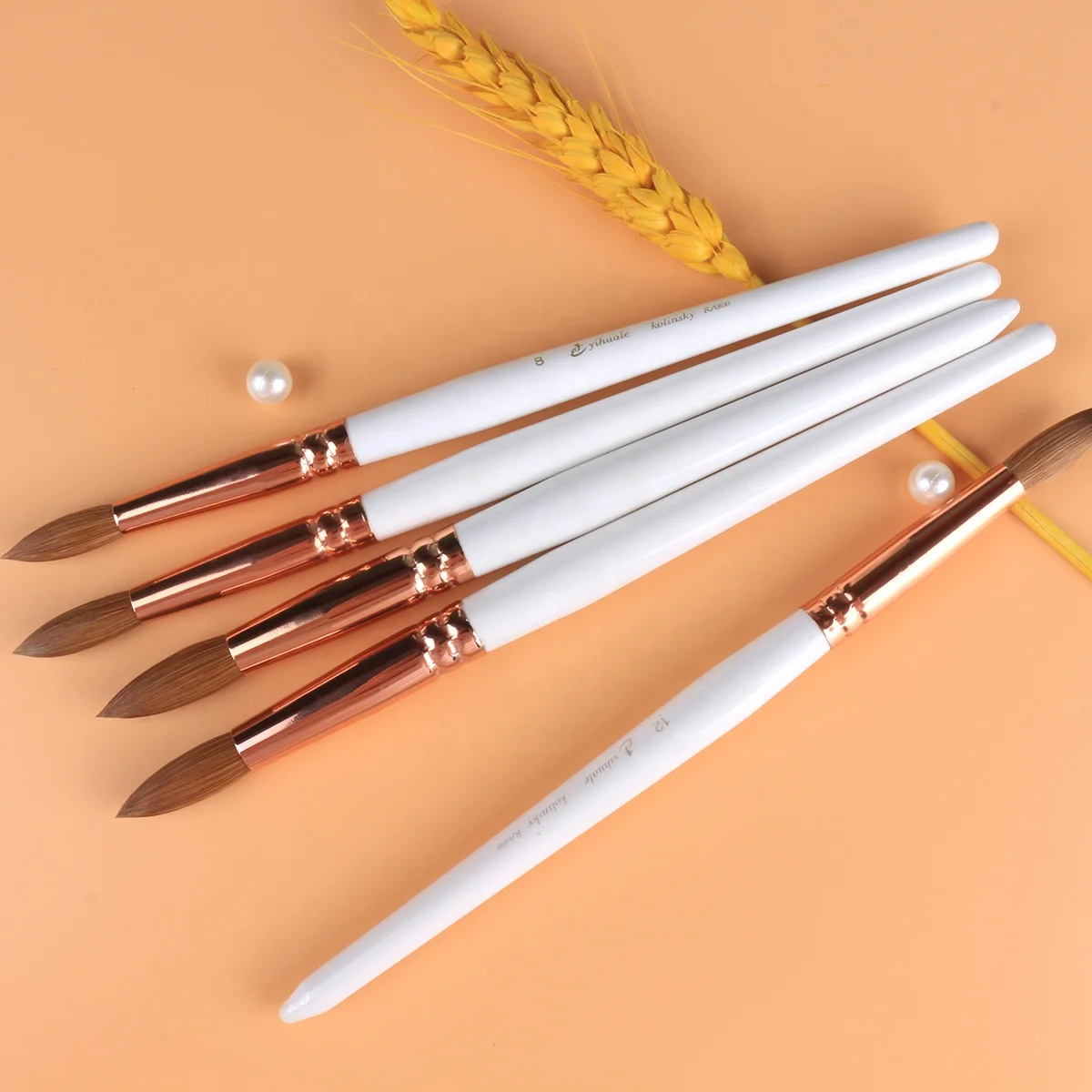 Kolinsky wood Nail Brush for Manicure Powder Petal  Pure Custom Logo  Hair Tools Wood Crystal Kolinsky Nail Brush