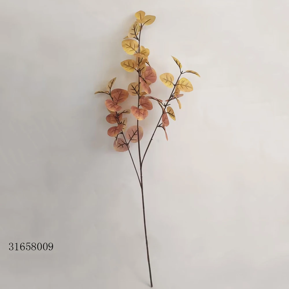 Factory Popular Selling 3D Digital Printing Artificial Fabric Eucalyptus Branch for Wedding Party Indoor Outdoor Home Decoration