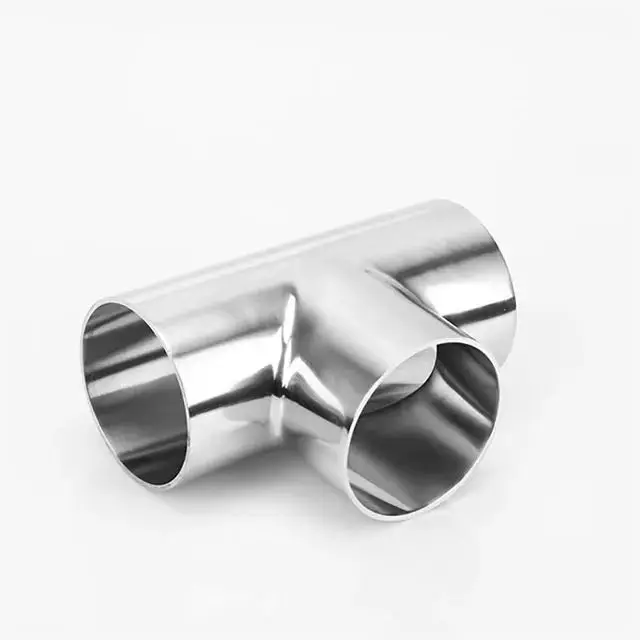 304/316L Stainless Steel Sanitary Welded Tee Equal Diameter T-fitting Connector