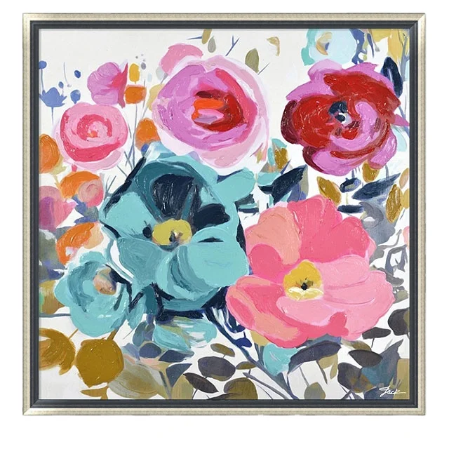 100% Hand-painted Abstract Flower Picture Home Decoration Wall Oil Art Hand-painted Flower Oil Painting