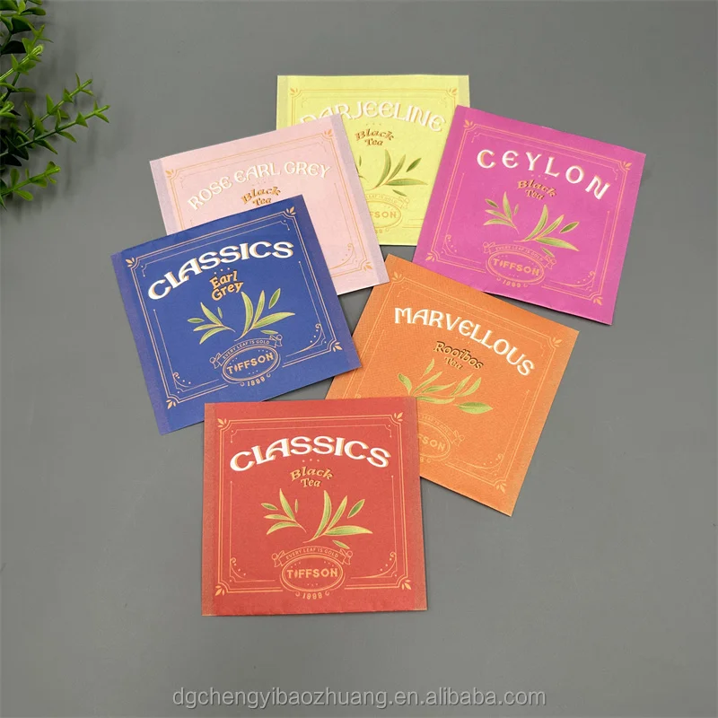 Heat Seal Custom Logo Tea Bag Drip Coffee Packaging Powder bag 3 Side Seal Sachets For Energy Granola Bar