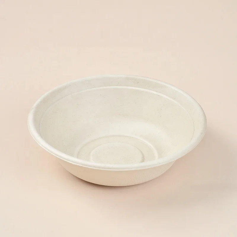 Eco Friendly Disposable Biodegradable Sugarcane Pulp Round Take Out Fast Food Compostable Packaging Bowl