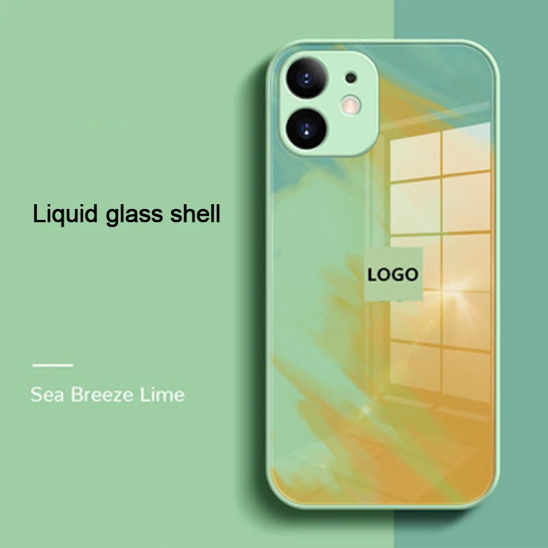  Лидер продаж Твердый чехол из закаленного стекла с акварельным рисунком для iPhone 12 11 Pro Max 7 8 XR жидкого силикона