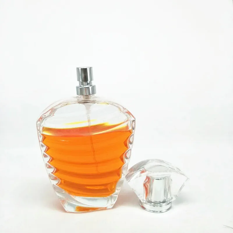 50ml wavy striped perfume bottle Premium glass perfume bottle