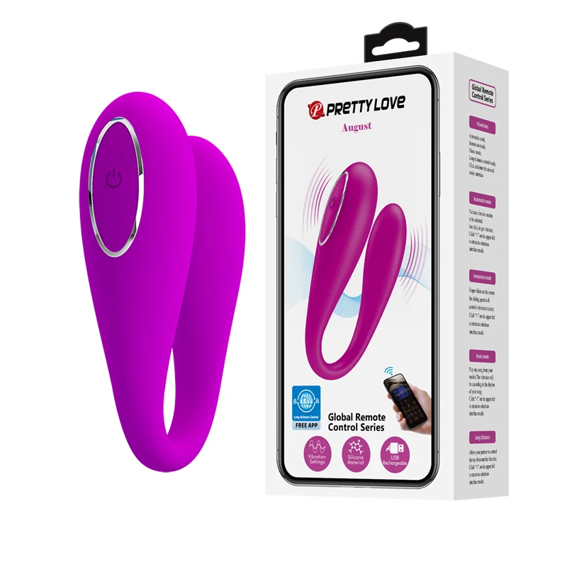 APP Phone Control Vibrator 12 Modes Couple Lover Massager Sex Toy with USB Rechargeable - Purple