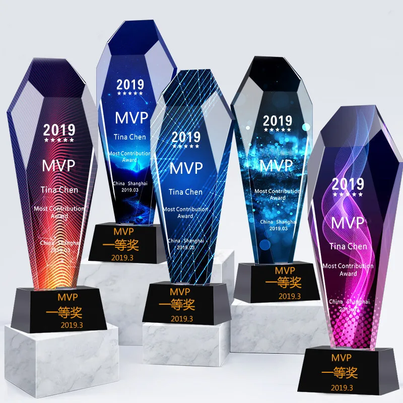 JY Color Printing Personalized Appreciation Award  Crystal Appreciation Trophy Gifts for Anniversary