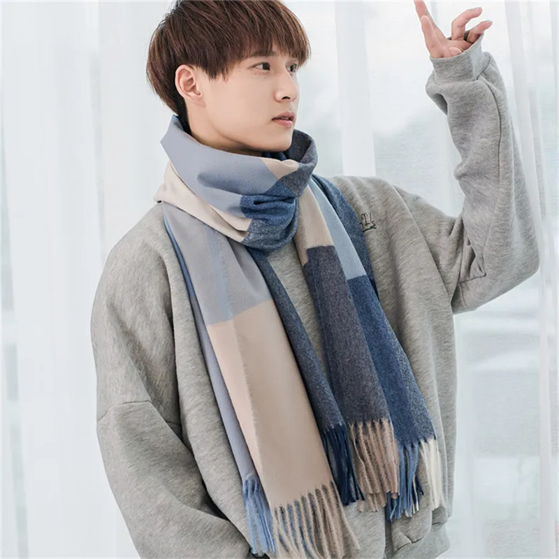 Wholesale Winter Men Scarf Imitation Cashmere Large Size Thick Adult Women Men Scarf Soft Scarves