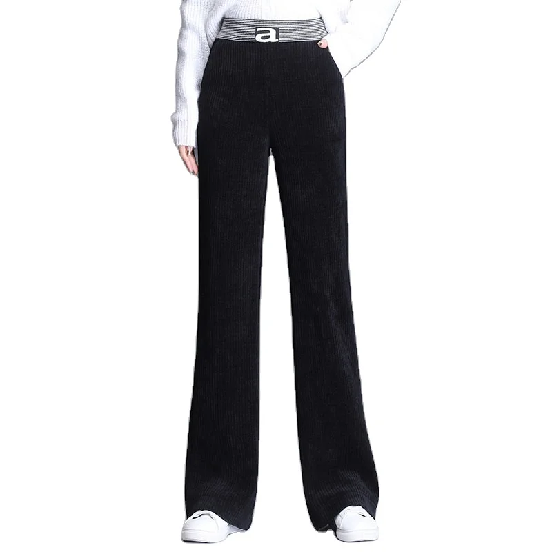 Winter 2021 new ladies plus velvet thick corduroy long pants corduroy wide-leg pants JX6699040