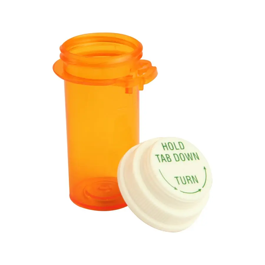 Convertible Small Prescription Rx Plastic Medicine Vials 4DR 6DR 8DR 10DR 13DR 16DR 20DR 30DR 40DR 60DR 80DR 90DR 160DR