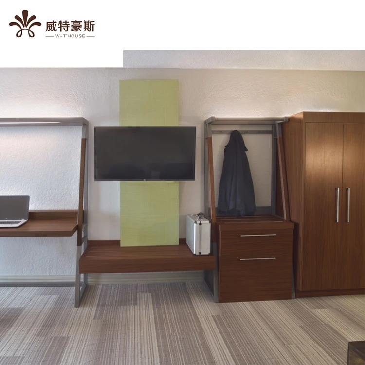 Holiday inn Suites Hotel Furniture Commercial Business Desk TV Panel Wardrobe Luggage Bench Hotel TV Cabinet Set