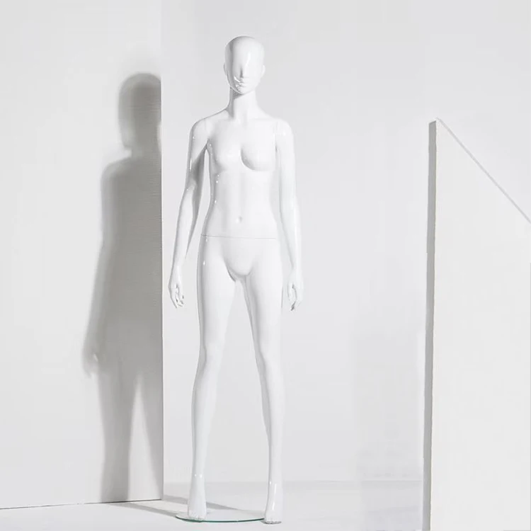 Cheap Adult Women Full Body Display Clothes  Model Full Body Shinny White  Plastic Mannequin For Sale
