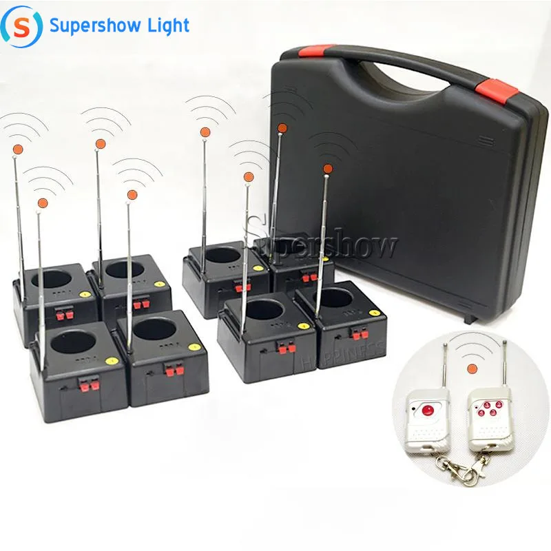 Free shipping Hot sale 12 cues 8 cues cold stage fireworks remote control with flycase for celebration firing system fireworks