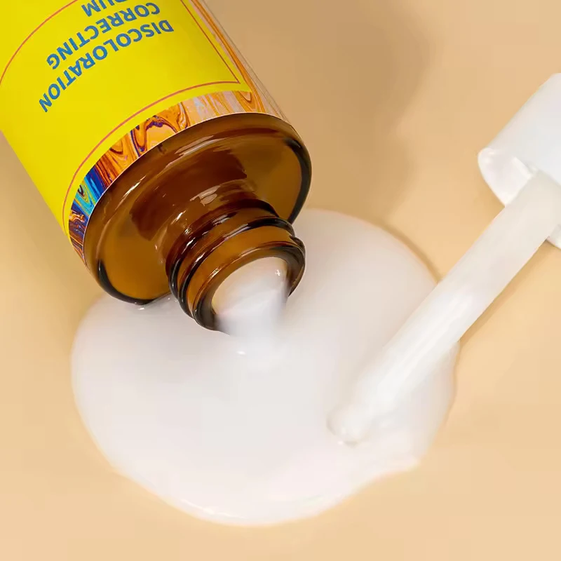 OEM ODM Anti Aging Lift Brightening Skin Care Hyaluronic Acid Vitamin C E Peptide Collagen Facial Discoloration Correcting Serum