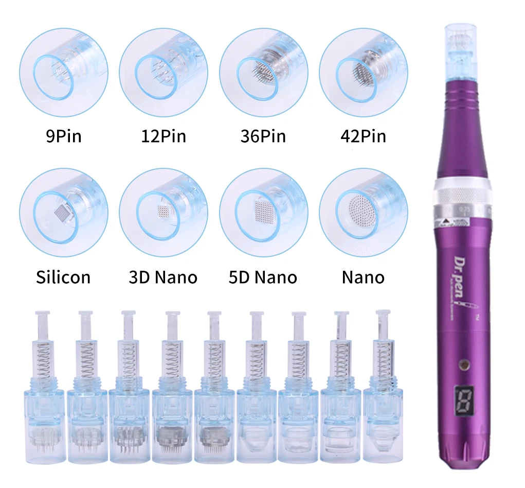 derma needle pen dermapen needle microneedling Dr.pen 1 3 5 7 9 12 24 36 42 3D 5D pins nano electric derma pen needle cartridge