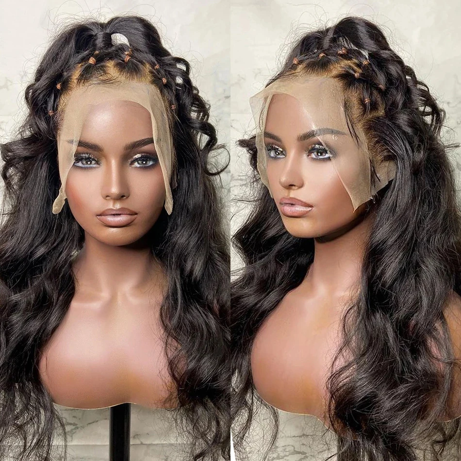 30 40Inch Natural Swiss HD Transparent Lace Frontal Wig,Brazilian 100% Human Hair Vendors Body Wave Lace front Wigs