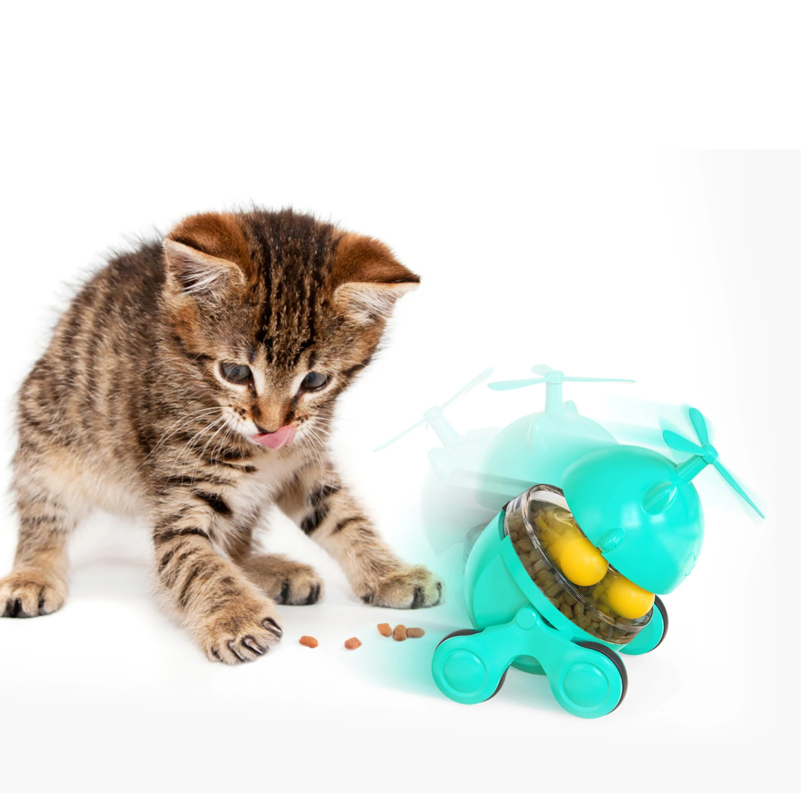 Multi-functional Trackball Movable Wheel Indoor Funny Cat Interactive Leaking Food Toys