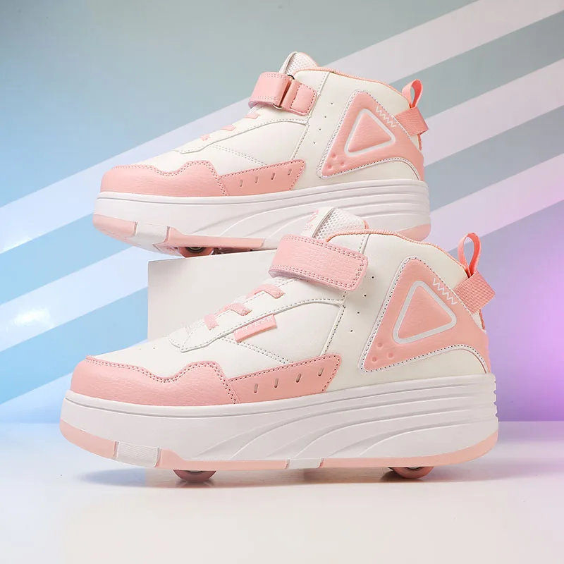 New design Skate With Wheels Led Luminous Deformation Roller Shoes for wholesales Shoes Roller Sneakers For Girls Skating shoes