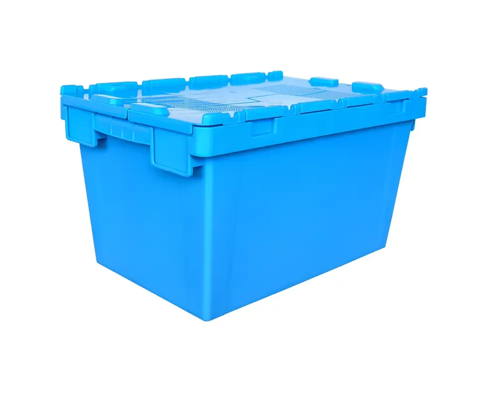 Warehouse Plastic Crates Nestable Boxes Bin Case Storage Stackable Lock with Lid Cover Container Manufacturer Tote Shipping