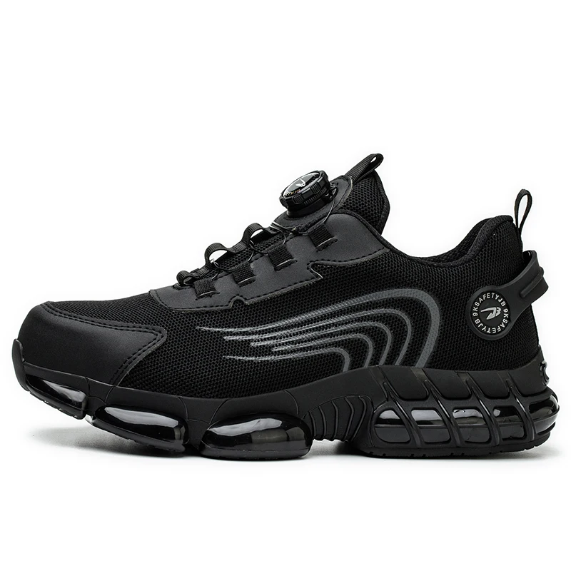 Black Steel Safety Shoes Sepatu Sneaker Classic Style Knob Outdoor Hiking Shoes Europe Hot safety shoes jogger