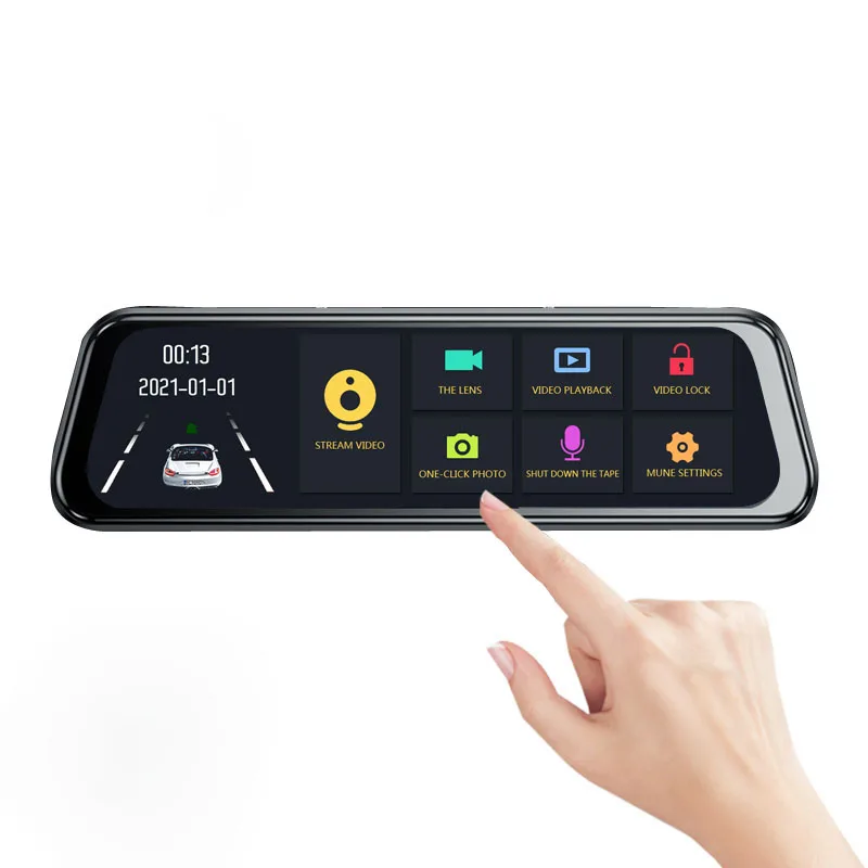 2021 shenzhen 10 inch touch wholesale 1080p rearview mirror dash cam