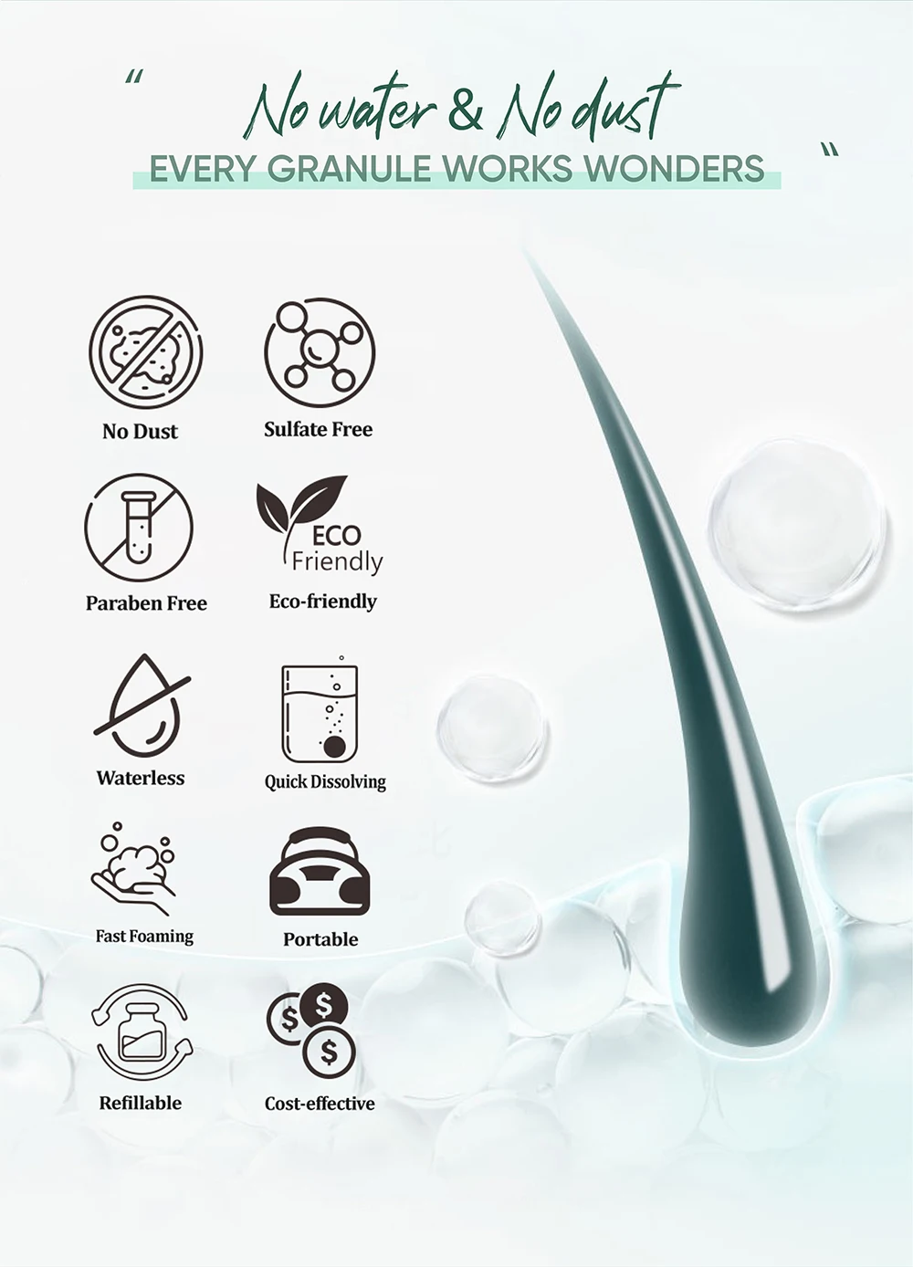 Shampoo Base Powder Natural Safe Herbal Natural Formula Eco Friendly Plastic Free Powder To Gel Foam Shampoo Powder