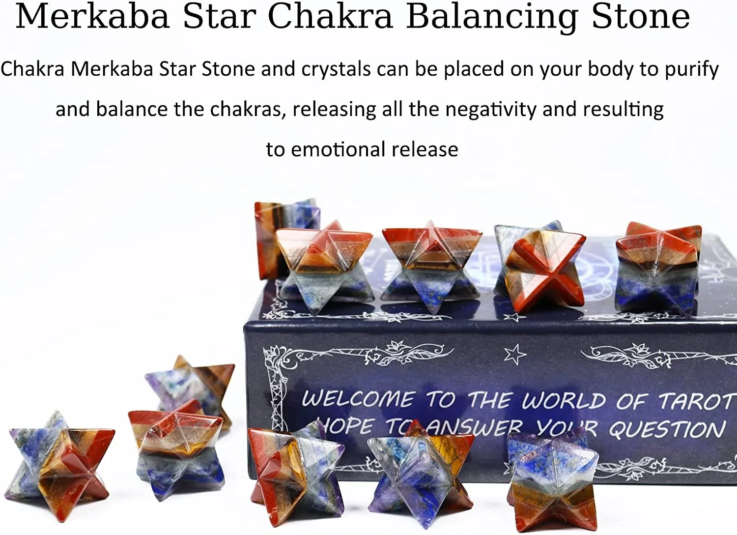 Healing Crystals Merkaba Star Crystal Six-Pointed Star Natural Hand Carved 7 Chakra Merkaba Hexagonal Energy Reiki Star Merkaba