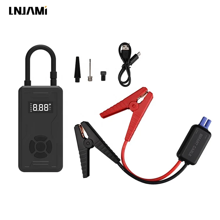 LNJAMI 10000Mah Power Bank Car Jump Starter For Emergency With Air Compressor Battery Booster (1600538598712)