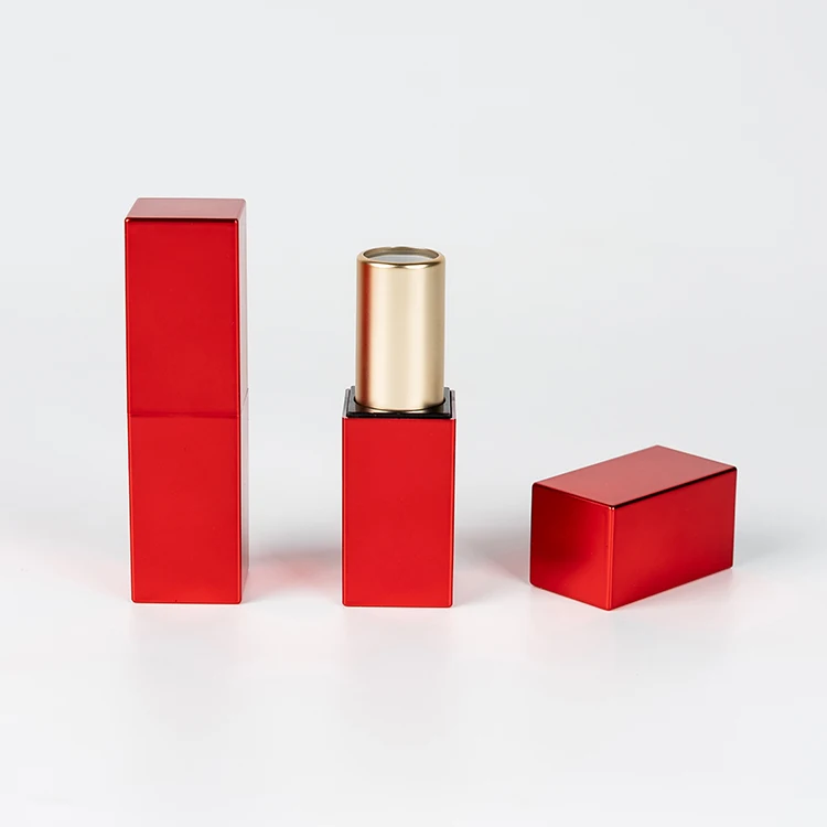 Custom Print Empty Magnetic Lipstick Tubes Round Square Lip Stick Plastic Container With Logo For Private Label and Box
