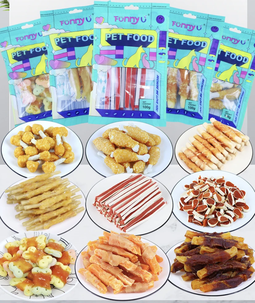 Корм для домашних животных закуска курица утка говядина Воловья кожа рулон палочка чистки зубов собак клей жевания 100 г