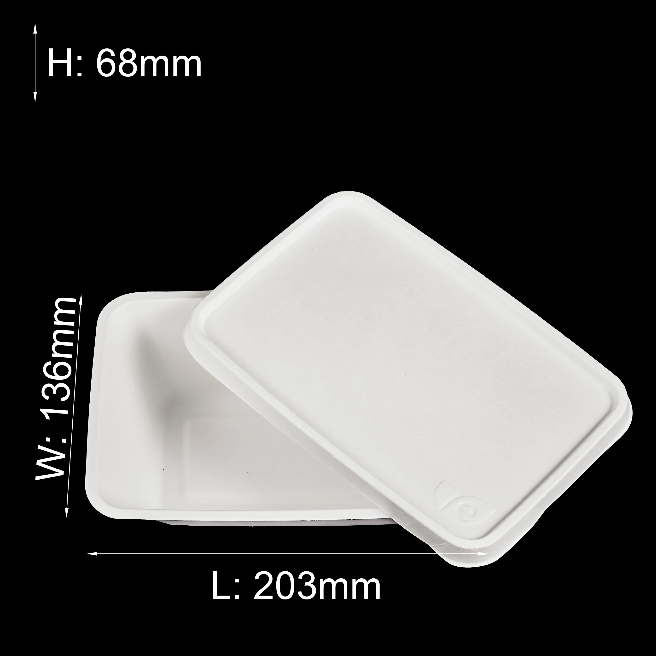1000ml Arc Square Fast Food Ppaper Packaging Container Food
