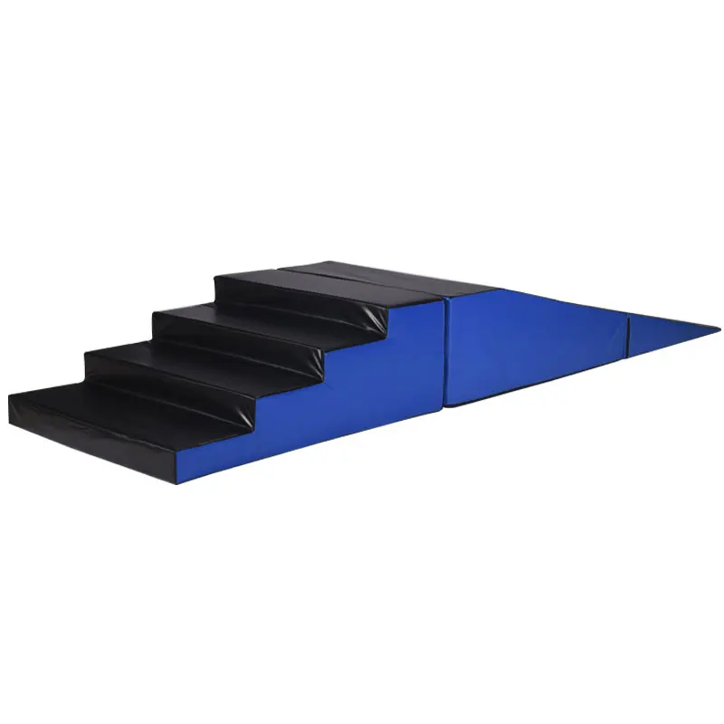 Custom Logo Gymnastics Plyo Folding Wedge Mat Handstand Platform Hand Stand Walk Ramp With Stairs