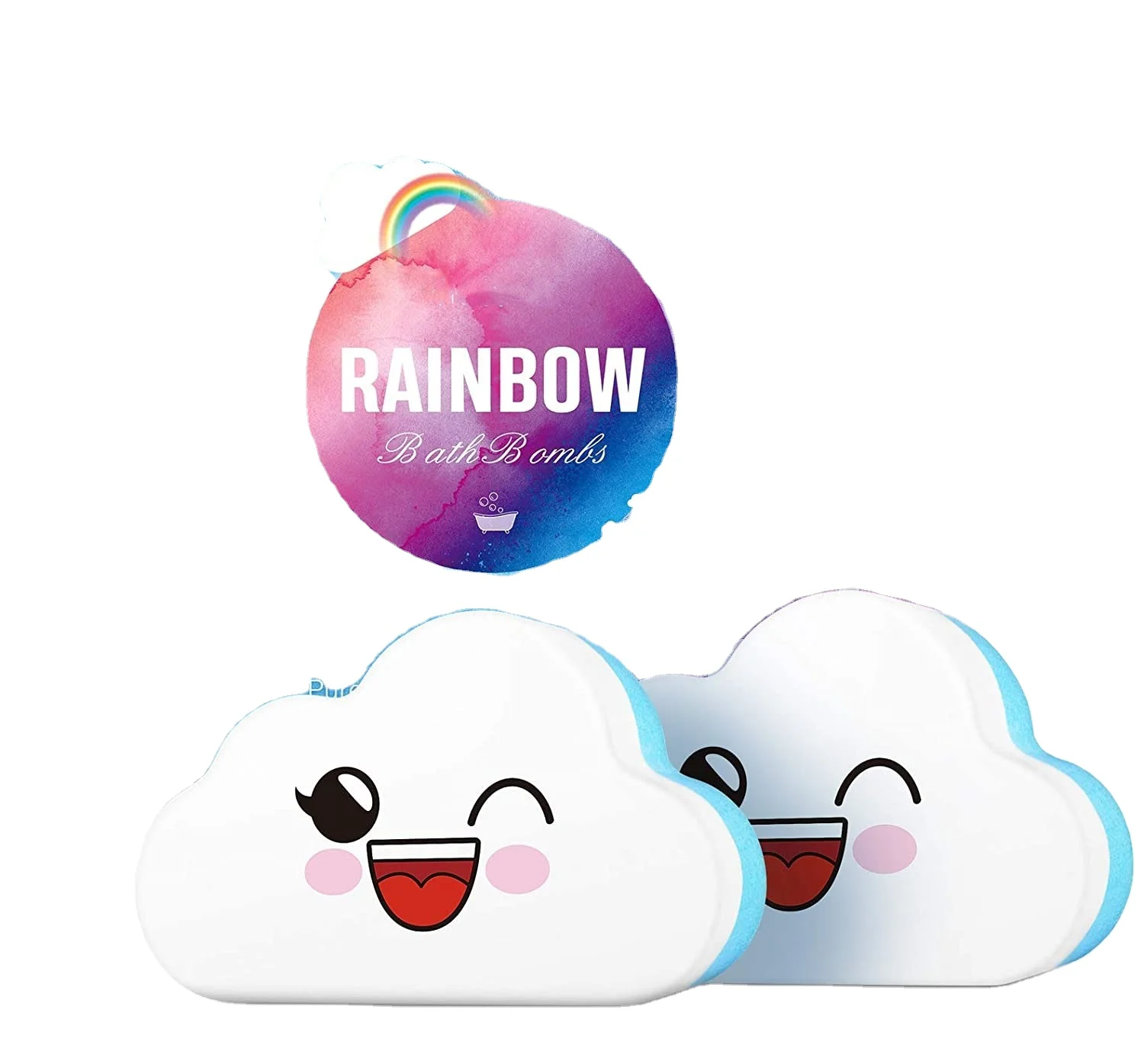 Bathtub Rainbow Cloud Christmas Bomb Box Packaging Christmas Gift Set rainbow bath bomb