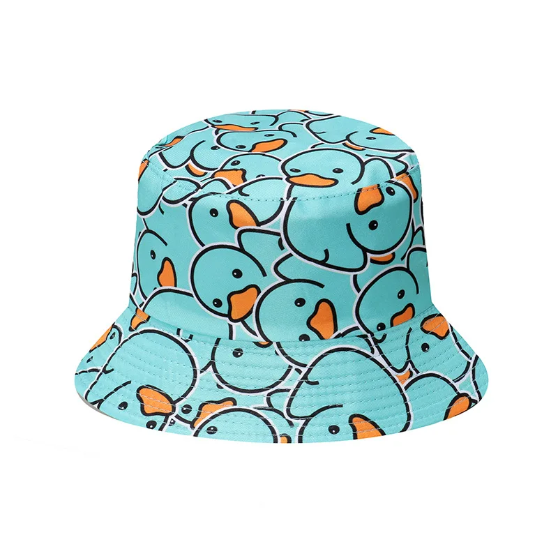 Two Side Bucket Hat One Side With Embroidery Logo On Front One Side With All Over Printed Logo Reversible Bucket hat for golfer