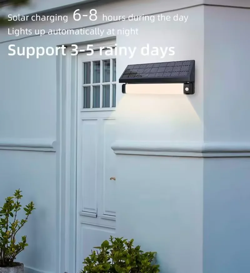 Aluminum Alloy Housing Dual Color 1000 lumens PIR Motion Sensor Solar Led Tube Wall Light