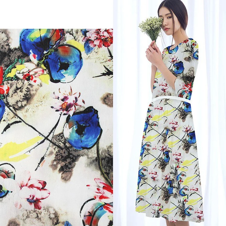 Шелковый Шифон Жоржет habotai с цифровым принтом, атласная ткань для платьев и шарфов