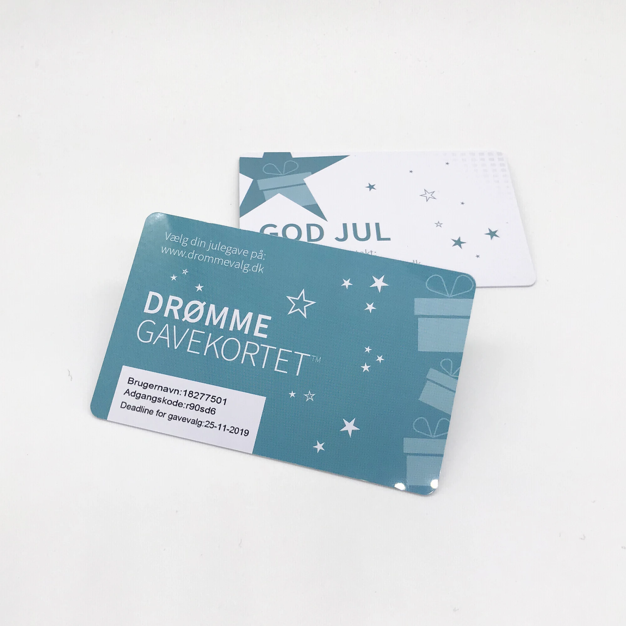 CR80 Credit card size Plastic GIFT CARD with unique code number