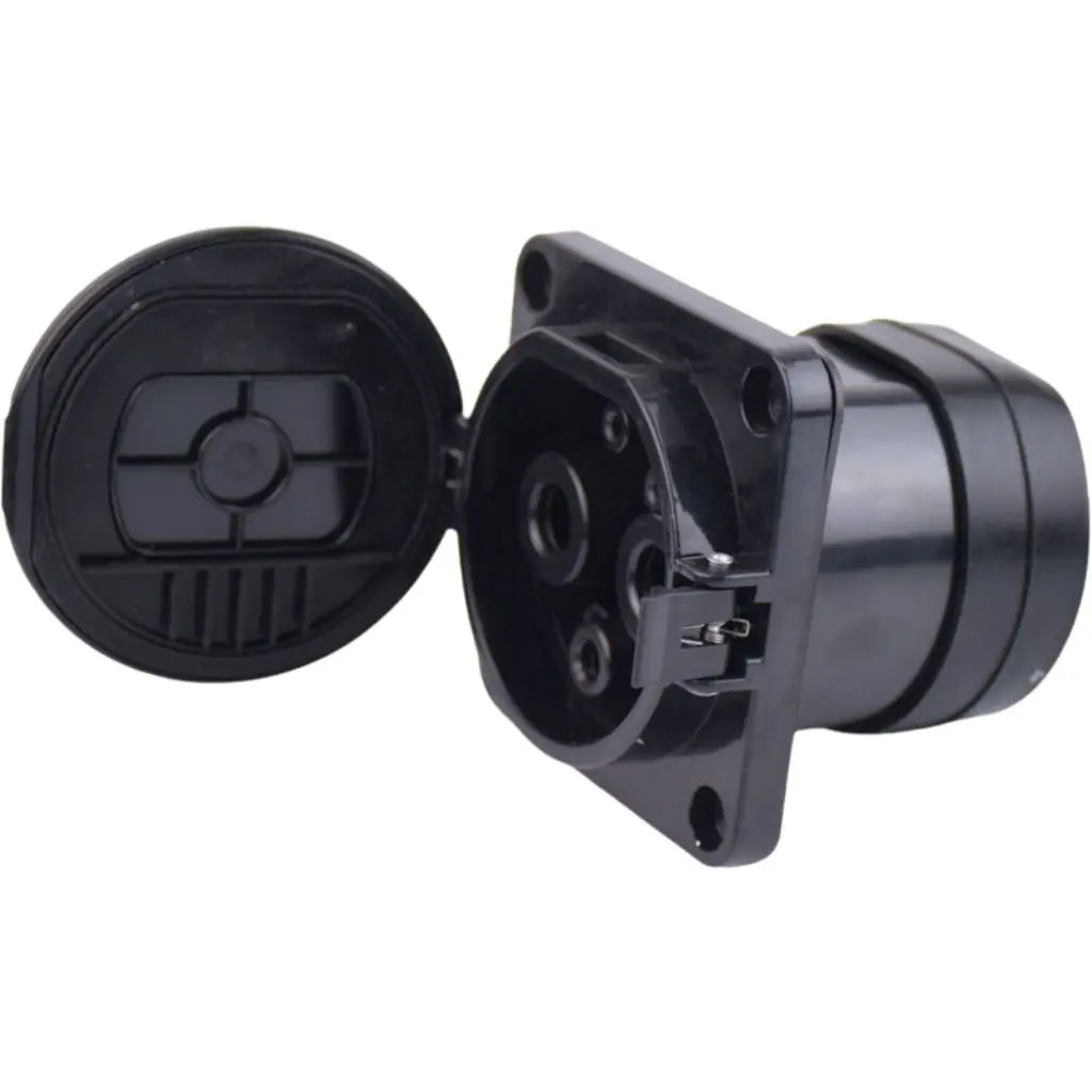 EV Charging Type 2 Male Socket Connector Outlet IEC 62196-2 32A 3 Phase 480V 22KW 4 Point Fixed AC for Electric Vehicle Type2